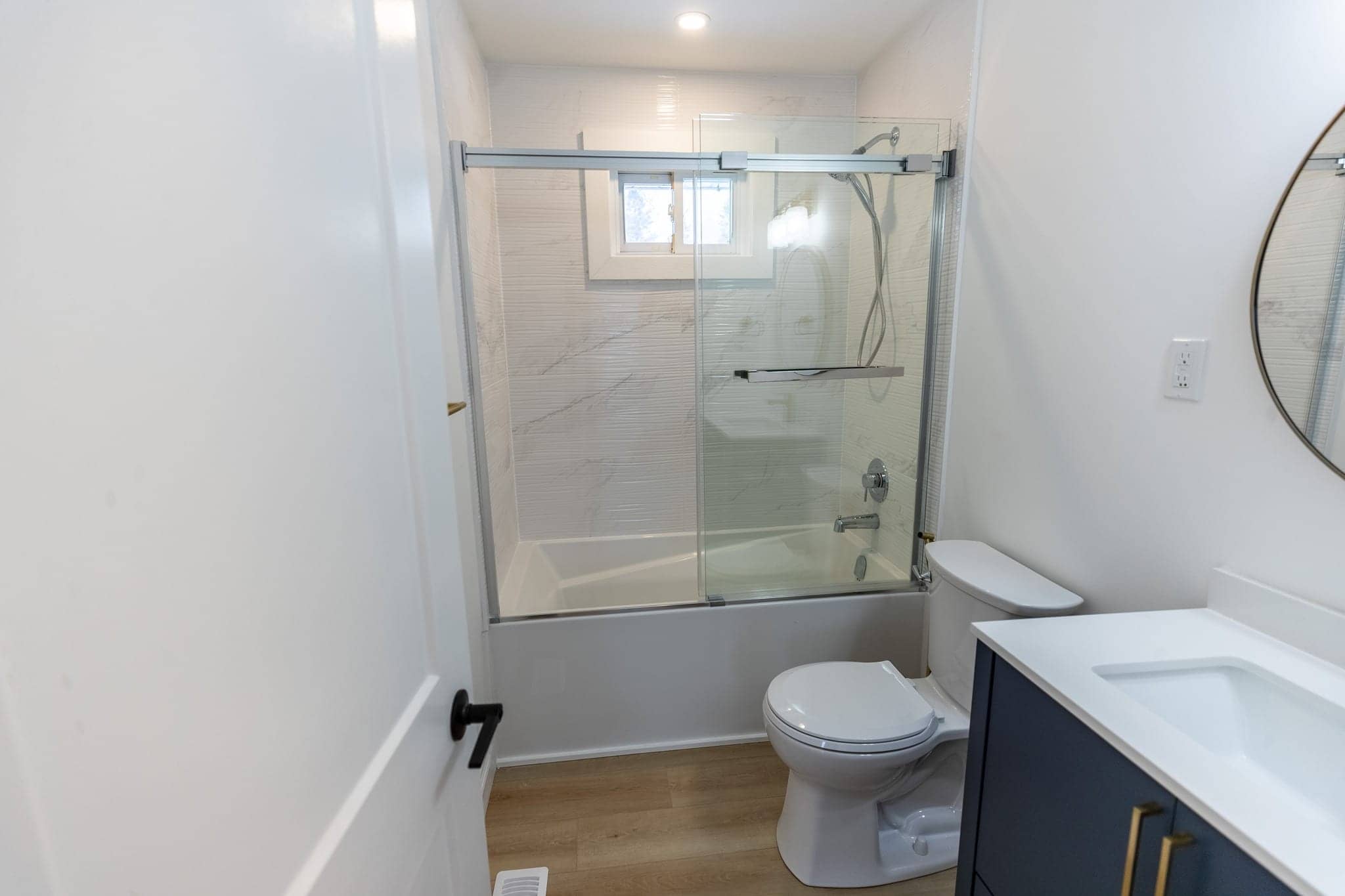 Westport glass shower bathroom — after